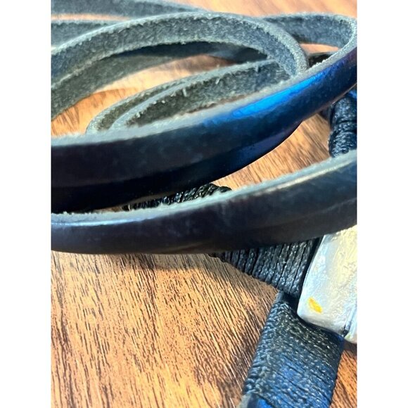 Western Metal Arrow Belt Black Leather Hippie Boho Indie Folk Country Farm 80s - Picture 4 of 11